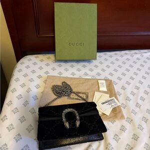 Gucci Black Mini Bag with Silver Chain
